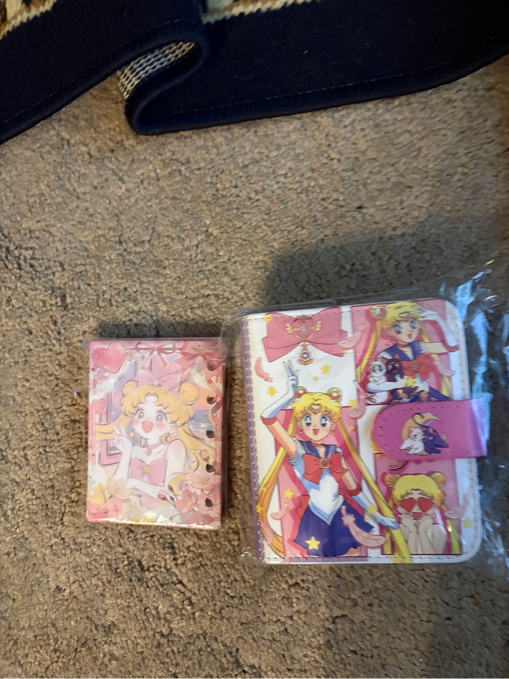 Sailor Moon pink 5x5 inches high plastic binder with paper inserts